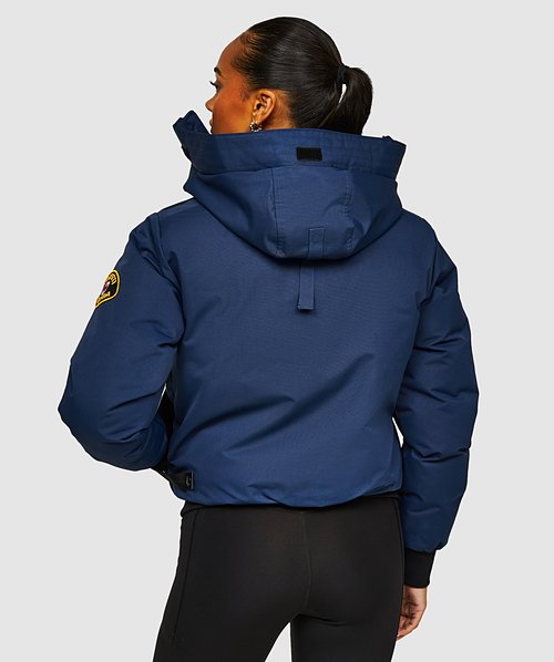 Zavetti Canada Womens Gabellia Hooded Bomber Jacket | Dress Blue