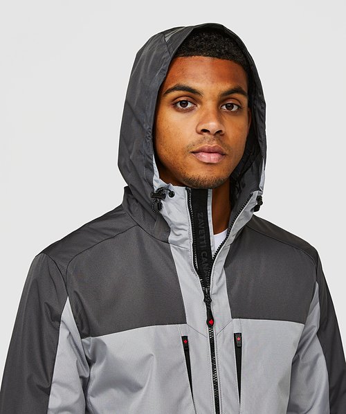 Mens Windbreaker Black Hooded Windbreaker Zavetti Canada Firanello