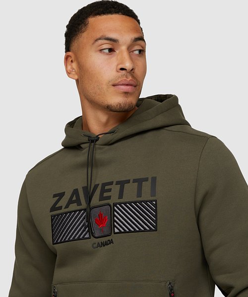 Zavetti Canada Ovello 2.0 Chevron Overhead Hoodie NAVY BLAZER JET BLACK Zavetti