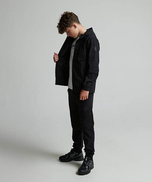 Zavetti Canada Junior Revosso Woven Full Zip Hoodie | Jet Black