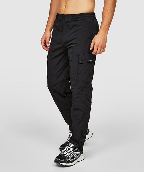 everyone cotton nylon cargo pants(BLACK)