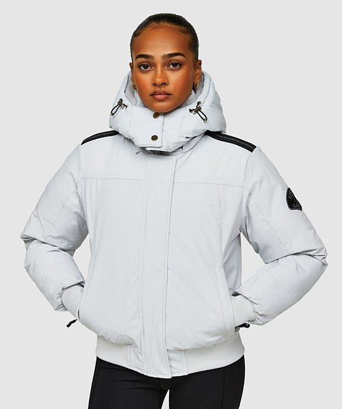 GABRIELLE BUGEAUD POSITIVELY カナダ産AOR Zavetti Canada Womens Gabellia Platinum Hooded Bomber Jacket