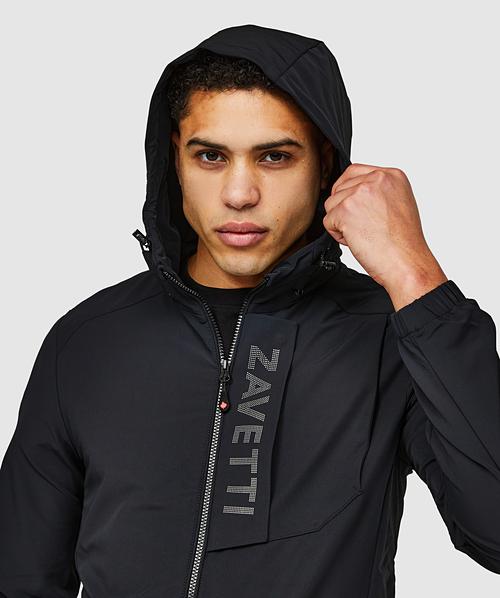 Zavetti Canada Vemaro Woven Full Zip Hoodie | Jet Black | Zavetti