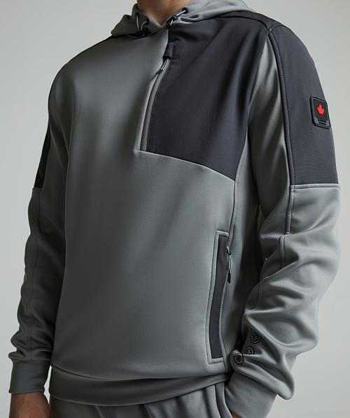 Zavetti Canada Arenza Overhead Hoodie | Sharkskin / Asphalt | Zavetti