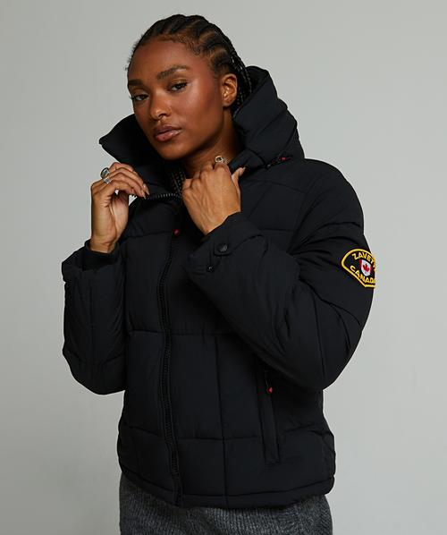 Zavetti Canada Canada Goose Cropped Parka With Fur Hood Cropped