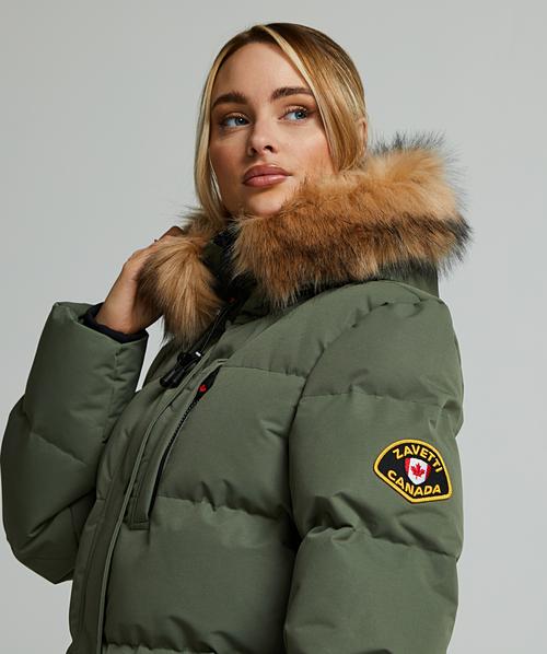 Zavetti Canada Womens Goshawa Puffer Parka Jacket | Dusty Olive