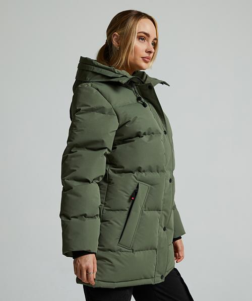 Zavetti Canada Womens Goshawa Puffer Parka Jacket | Dusty Olive