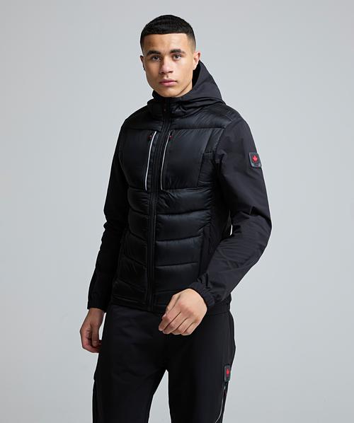 Zavetti Canada Arosio Hybrid Full Zip Hoodie | Jet Black | Zavetti