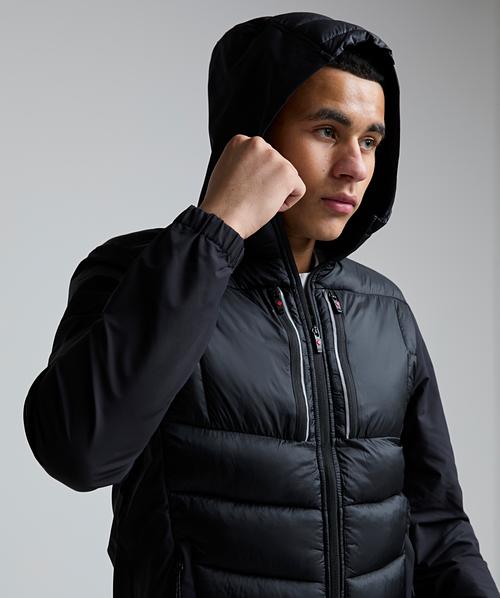Zavetti Canada Arosio Hybrid Full Zip Hoodie | Jet Black | Zavetti