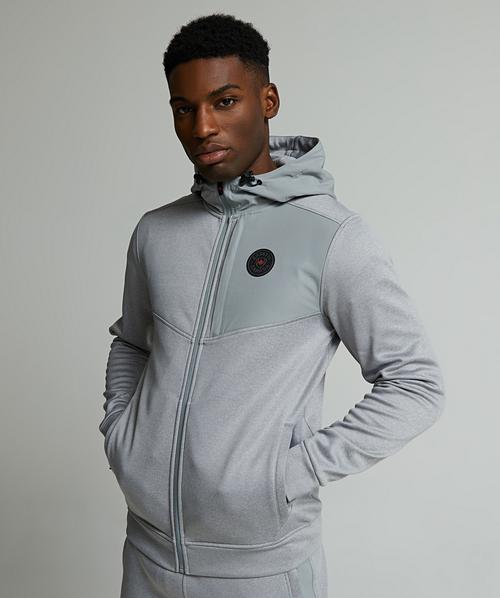 Zavetti Canada Ronia Full Zip Poly Hoodie | Grey Marl / Monument