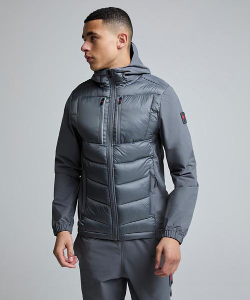 Zavetti Canada Arosio Hybrid Full Zip Hoodie | Lava Smoke | Zavetti