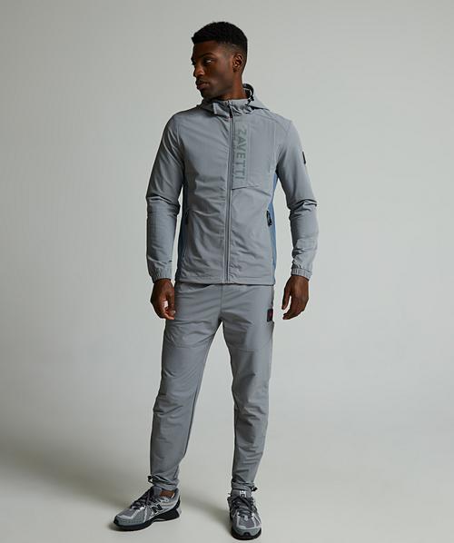 Zavetti Canada Vemaro Woven Full Zip Hoodie | Sharkskin / Blue