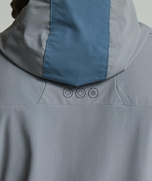 Zavetti Canada Vemaro Woven Full Zip Hoodie | Sharkskin / Blue