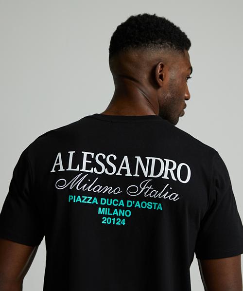 Alessandro Zavetti Montanelli T-Shirt Jet Black White