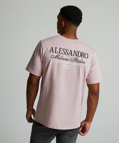 Alessandro Zavetti Montanelli T-Shirt Soft Pink Charcoal