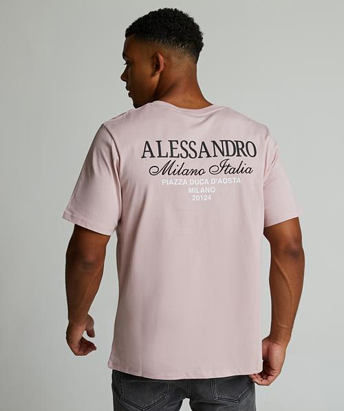 Alessandro Zavetti Montanelli T-Shirt Soft Pink Charcoal