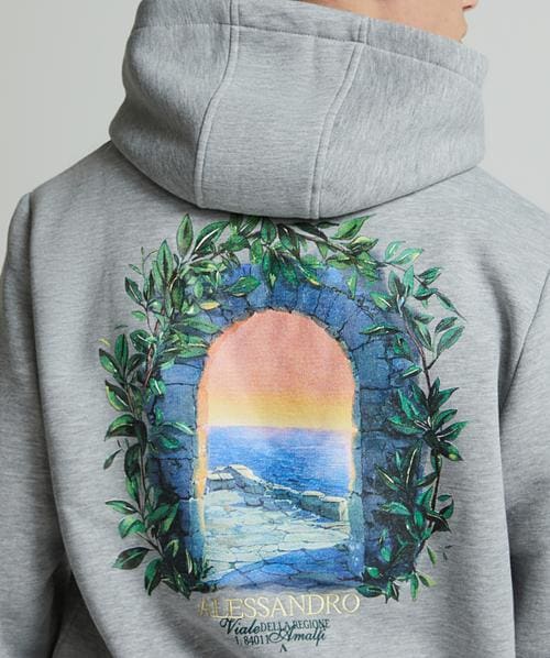 Alessandro Zavetti Ravello Overhead Hoodie | Grey Marl | Zavetti
