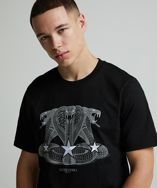 Alessandro Zavetti ZOVELLO T-SHIRT | Jet Black / Optic White | Zavetti