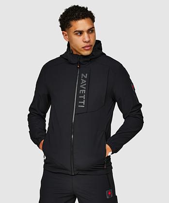 Zavetti Canada Vemaro Woven Full Zip Hoodie | Sharkskin / Blue